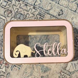 Pink Elephant Bank with “Stella” name